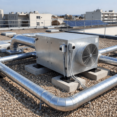 groupe extraction VMC collective toiture immeuble