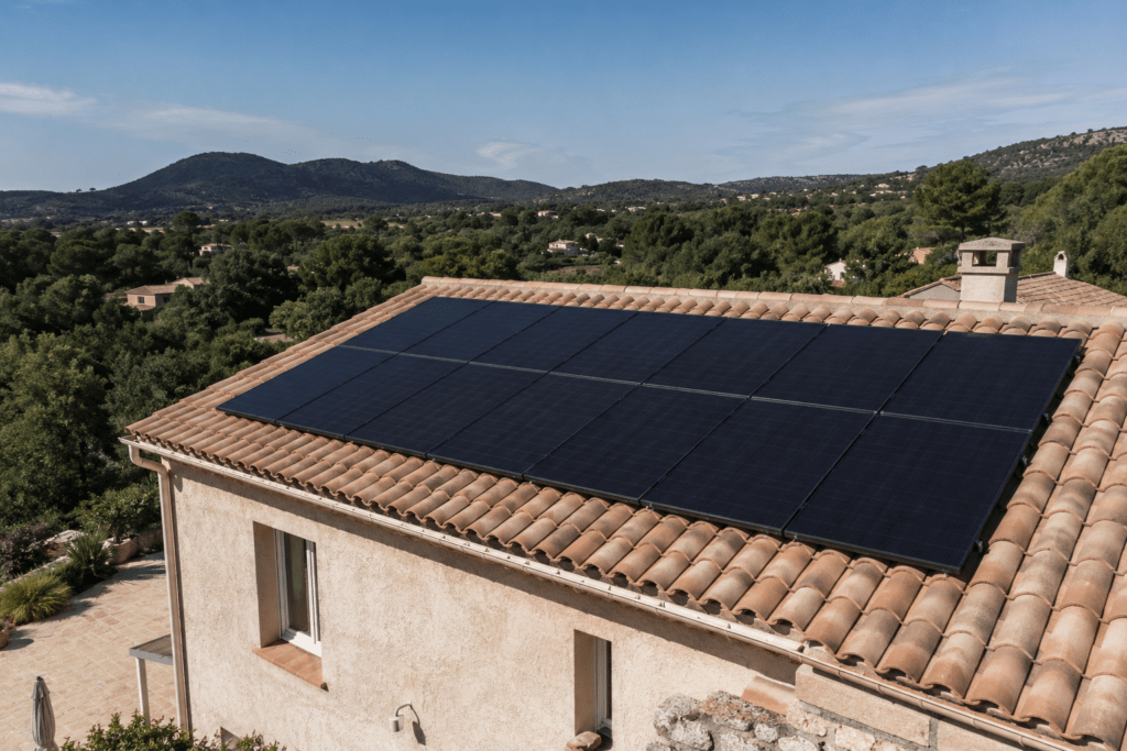 Panneaux solaires SunPower posés à Hyères dans le Var