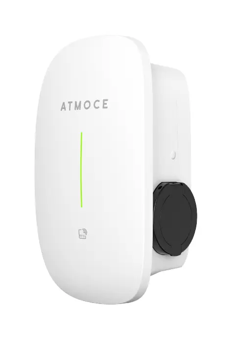 Borne de recharge Atmoce M-EV 7 kW à prise Type 2 avec obturateur et lecteur RFID